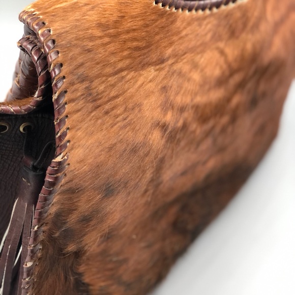 Handmade leather/cowhide bag by Origenes of Todos Santos,MX. Brown-Brown/tan. - Picture 3 of 10